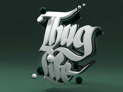 Thug Life | 3D text exercise 3d design easy illustration logo photon render text vectary