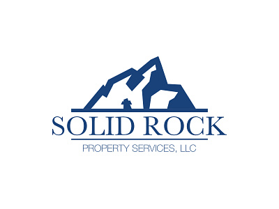 Solid Rock Property Services, LLC Logo brand branding building company construction cross identity logo property rock services solid