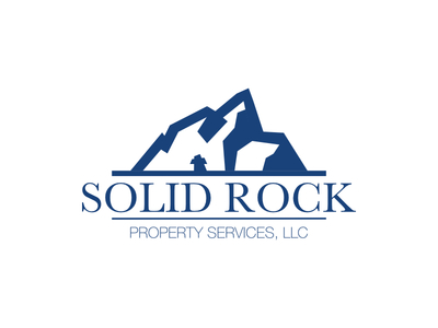 Solid Rock Property Services, LLC Logo brand branding building company construction cross identity logo property rock services solid