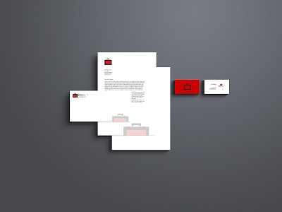 Red BAG Media Stationary Letterhead and Business Cards branding brett garwood briefcase business cards design identity letterhead logo philadelphia philly red bag media stationary