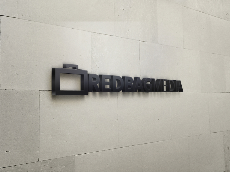 Red BAG Media Wall Sign sign red bag media briefcase design philly philadelphia brett garwood brand identity branding logo