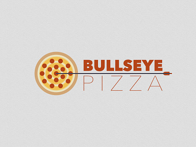 Bullseye Pizza branding bullseye cheese dart design logo napkin pepperoni pizza texture