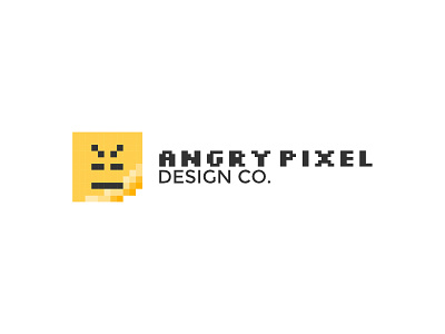 Angry Pixel Design Co. Logo angry branding company design identity logo pixel pixelated pixelation typography