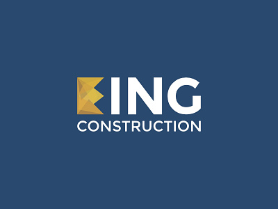 King Construction Logo branding construction crown identity king logo typography