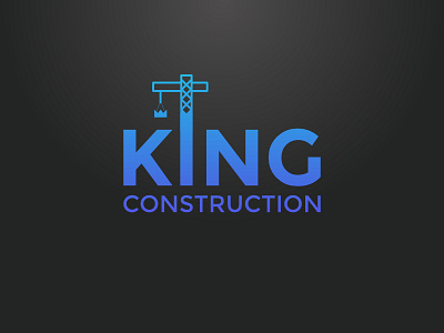 King Construction Version #3 branding company construction crane crown identity king logo