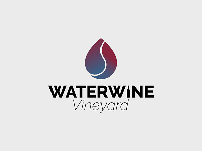 Waterwine Vineyard blue gradient drop droplet gradient logo red gradient vineyard water wine