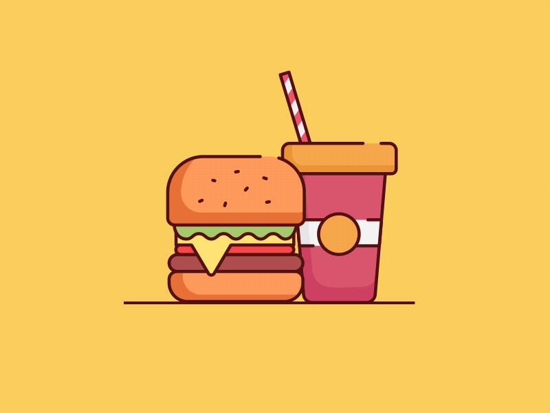 Burger and Soda Icons Animation after effects animation burger gif icon motion design motion graphic motion graphics soda