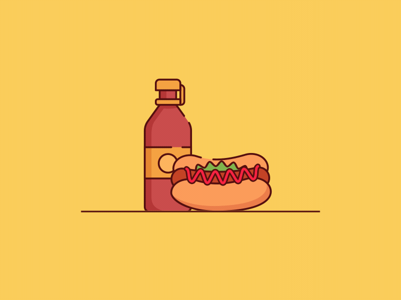 Hot Dog and Ketchup Icons Animation by Aidar Robin on Dribbble