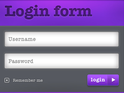 Login form form graphicriver grey login purple
