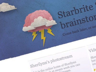 Brainstorm blue brainstorm clouds grunge illustration lightning website white yellow