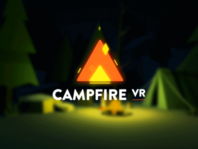 Campfire VR Logo animated gif animation branding campfire gif identity illustration logo motion vector vr