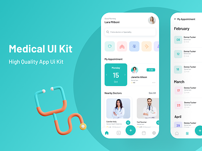 Medihealth - Medical App UI Kit app app ui design mobile ui ui ui kit