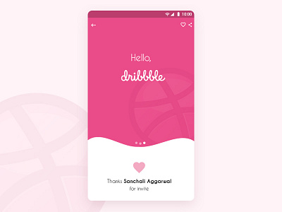 Hello Dribble design dribbble first invite invited shot ui