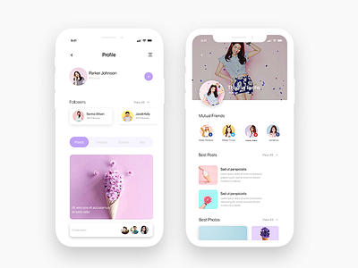 Profile interface by Design-Grapah MA on Dribbble