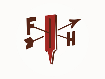 Farmhaus Burgers arrow f farm h icon logo restaurant rustic weathervane