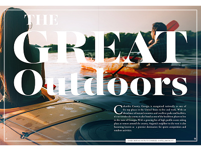 G R E A T activity adventure layout outdoors print spread travel typography