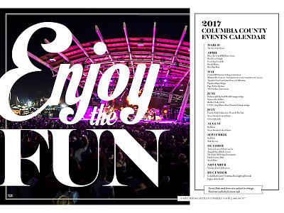 F U N calendar entertainment events guide layout music photography print travel typography