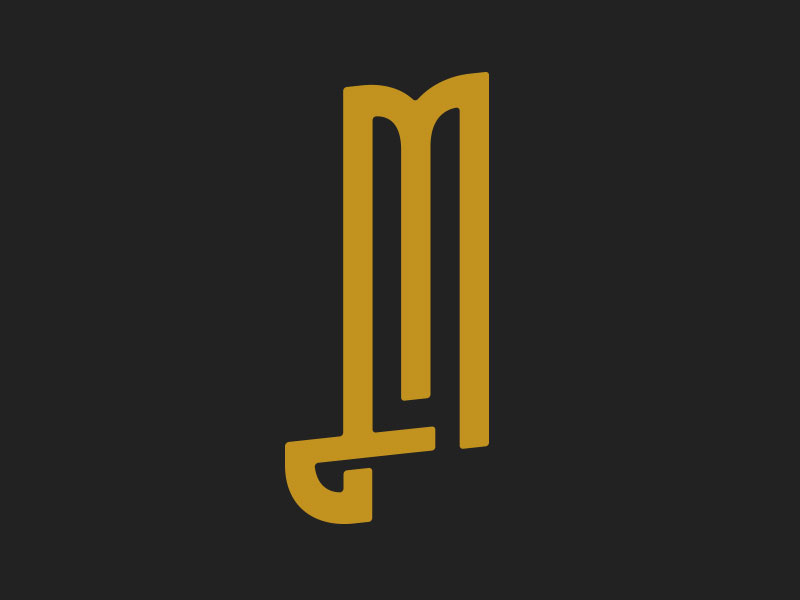 M m brand identity branding form art deco typography type icon letter logo