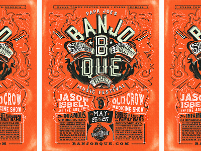 B A N J O 1 8 concert design festival jason isbell music old crow poster rock show type typography