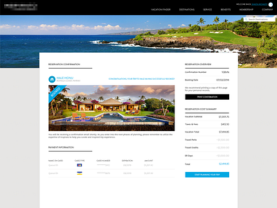 Travel Booking Confirmation Page