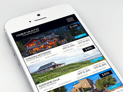 Mobile Residence Listing Pages iphone list listing mobile properties residence scroll ui ux vacation
