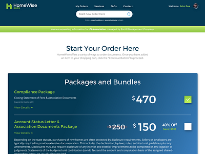 HomeWiseDocs - Start Your Order order management ui ui design ux design web design