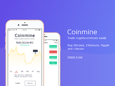 Coinmine - Trade cryptocurrency easily bitcoin coinmine cryptocurrency ui ux