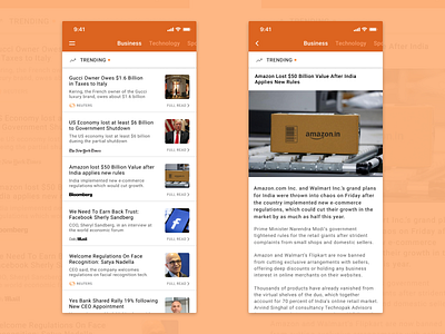 News App iOS app design feed ios news ui ux