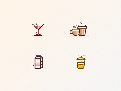 Food Icons coffee design drinks food icons illustration interface milk ui