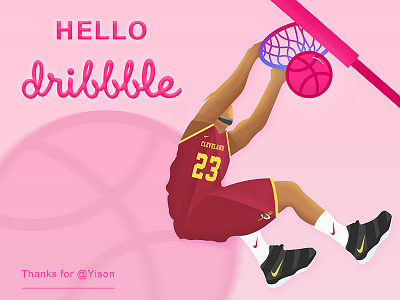Hello,Dribbble! basketball first shot lebron james