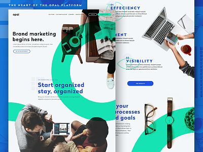 Opal Homepage Concept home page landing page layout minimal negative space overlay shapes ui web site