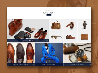 Hautelook website prototype clean ecommerce fashion grid layout mens product shop style ui web design website