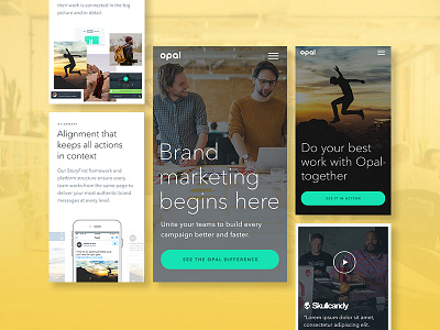 Opal site - mobile layouts iphone landing page layout mobile phone responsive ui ux website
