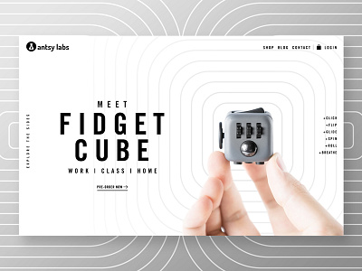 Fidget Cube Home Banner Concept banner branding homepage landing page product typography ui ui design ux visual design web design website