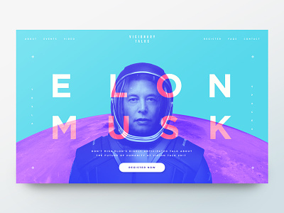 Elon Musk / Conference Concept banner branding elon musk event homepage landing page spacex tesla typography ui web design website