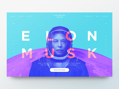 Elon Musk / Conference Concept banner branding elon musk event homepage landing page spacex tesla typography ui web design website