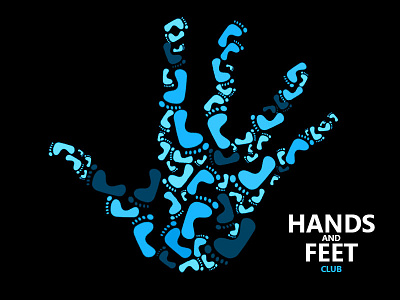 Hands and feet club feet hands logo