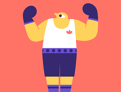 Champion athlete box character characterdesign design flat graphic design illustration sports vector