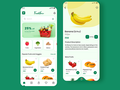 Grocery Mobile App food grocery mobile app ui design ui ux uidesign vegetable