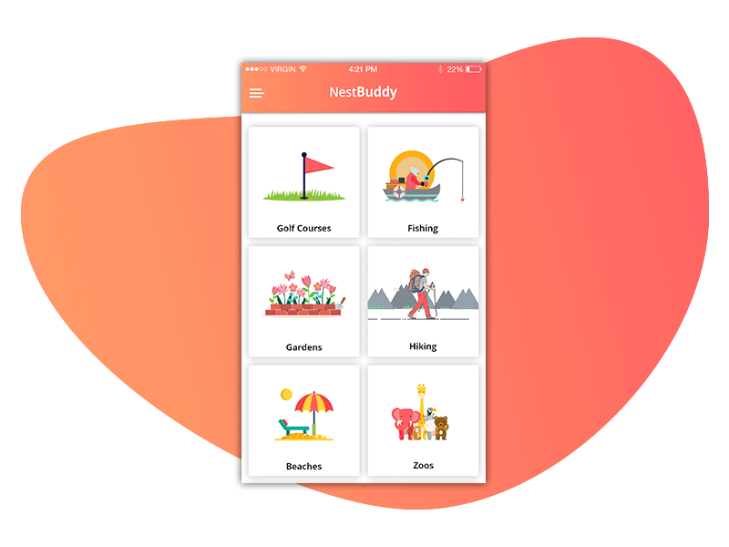 NestBuddy Mobile app android application design iphone material mobile socialapp startup ui ux