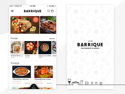 Restaurant App app design home page restaurant app splash ui ux