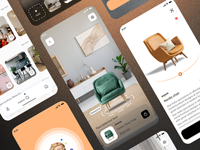 Decoris App ai app chair concept decoration design furniture interior design sofa ui ux