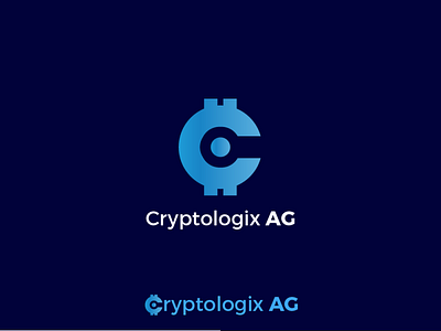 Cryptologix AG Logo blockchain branding logo minimalist modern logo negative space software