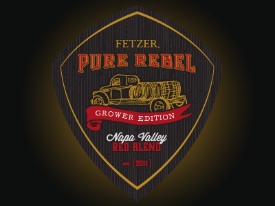 Fetzer Pure Rebel diamond retro truck wine wine label