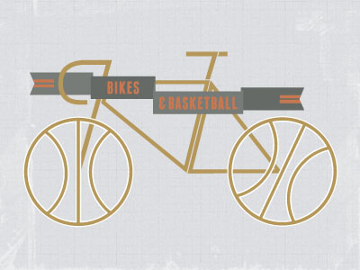 Bikes and Basketball basketball bicycles bike california logo retro