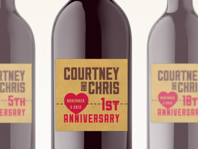 Courtney and Chris Anniversary Wine Labels