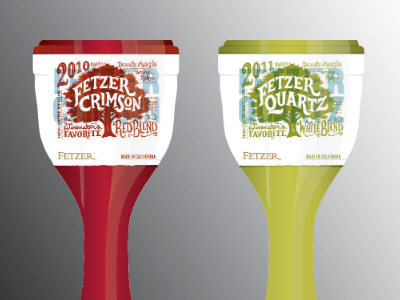 C-Q Zip Cup Concept green labels red shrink wrap wine