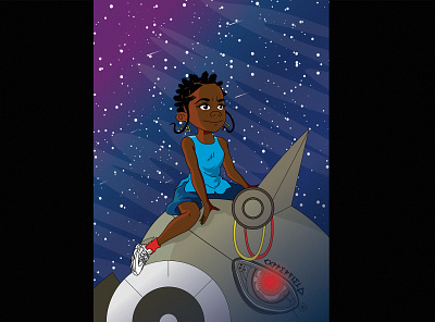 space girl 2020 afro artwork black cartoon charachter coreldraw cxpperfield illustration vector