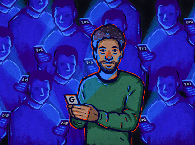 Cyber Security cellphone color palette dystopian google grainy hackers illustration iphone phone portrait security