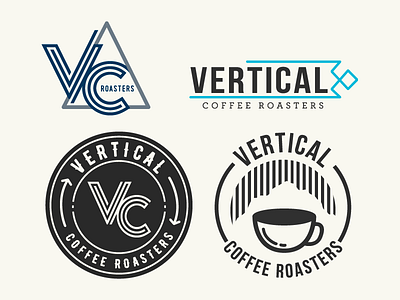 Vertical Coffe Roasters Concepts logos preliminary typography